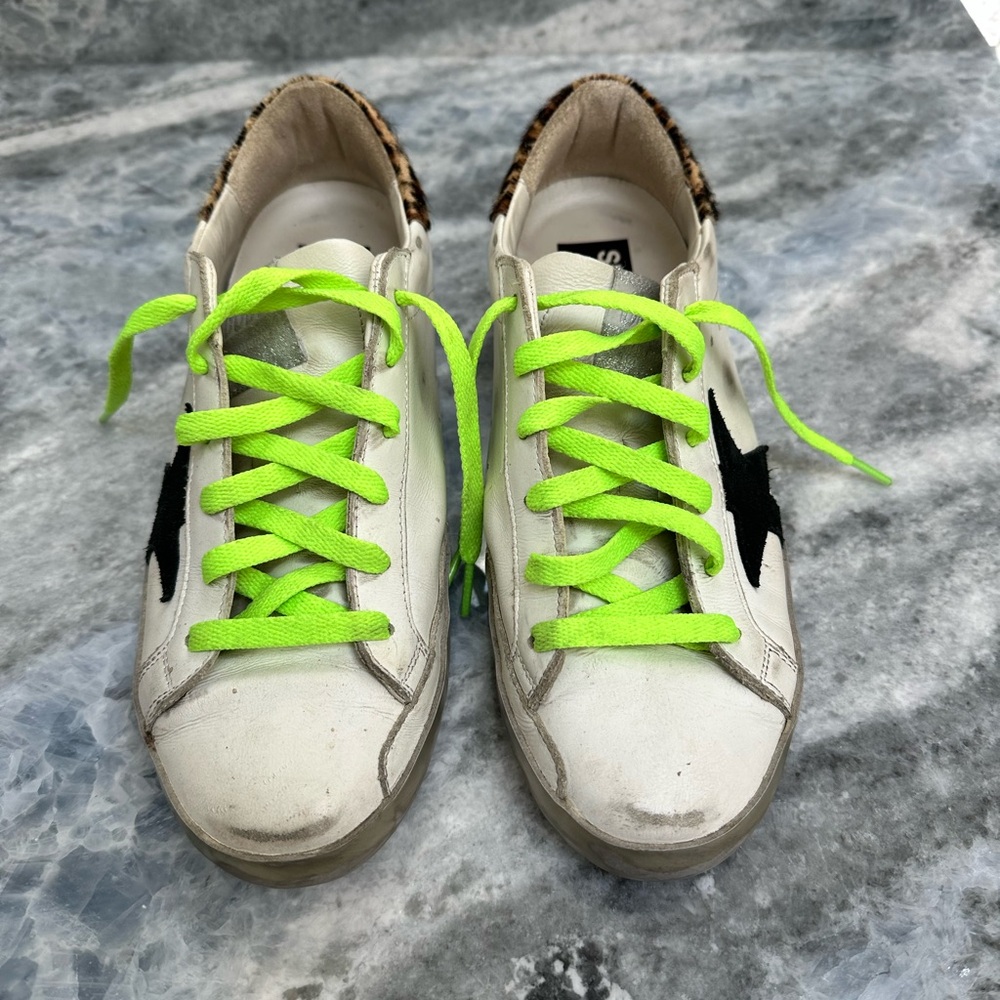 Golden Goose Super-Star White and Black Women’s Sneakers - Picture 2 of 9
